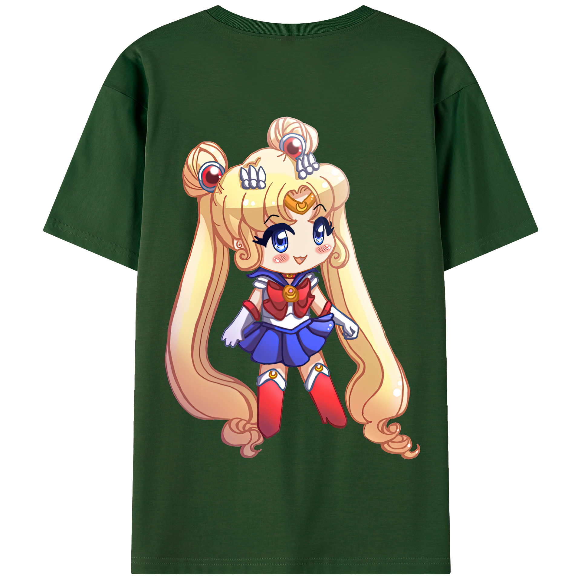 （画像用） 美少女戦士セーラームーン 月野 うさぎ つきの うさぎ Sailor Moon Tsukino Usagi 綿100％半袖Tシャツ（背面プリント）